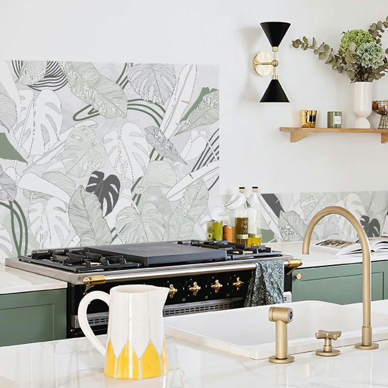 BORNEO VERT - Crédence cuisine Fond de hotte ALU L 60xH70cm Vert Végétal