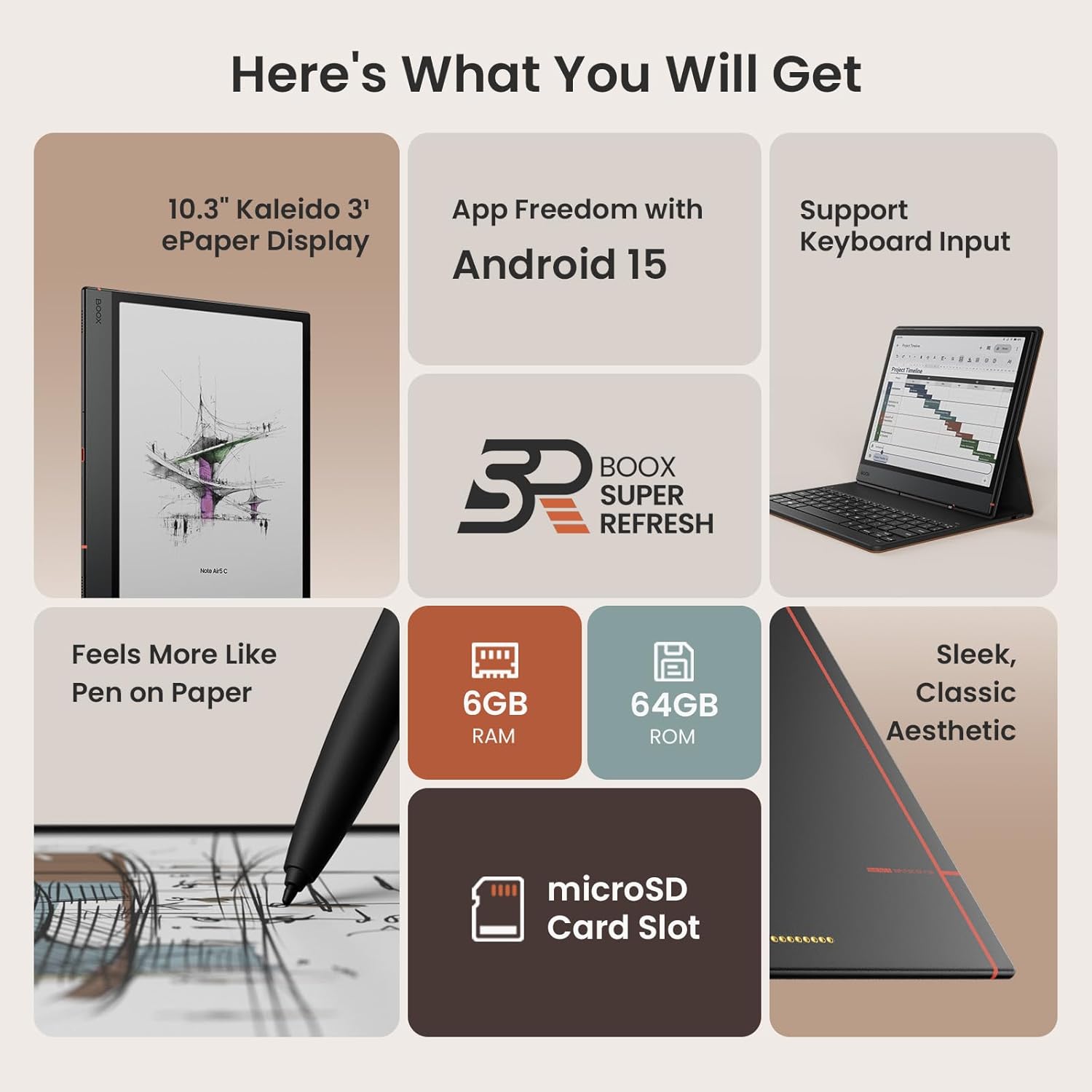 BOOX Tablet 10.3 Note Air 5 C 6G 64G E Ink Tablet Color ePaper Notebook