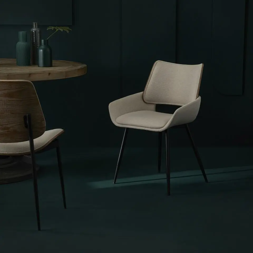 CALICOSY - Set met 2 Eetkamerstoelen HORTENSE - 54x58x81 cm