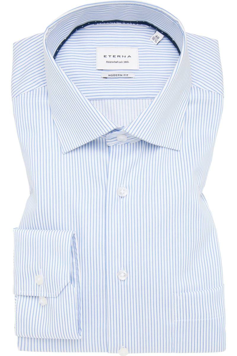 ETERNA Modern Fit Hemd blau, Gestreift