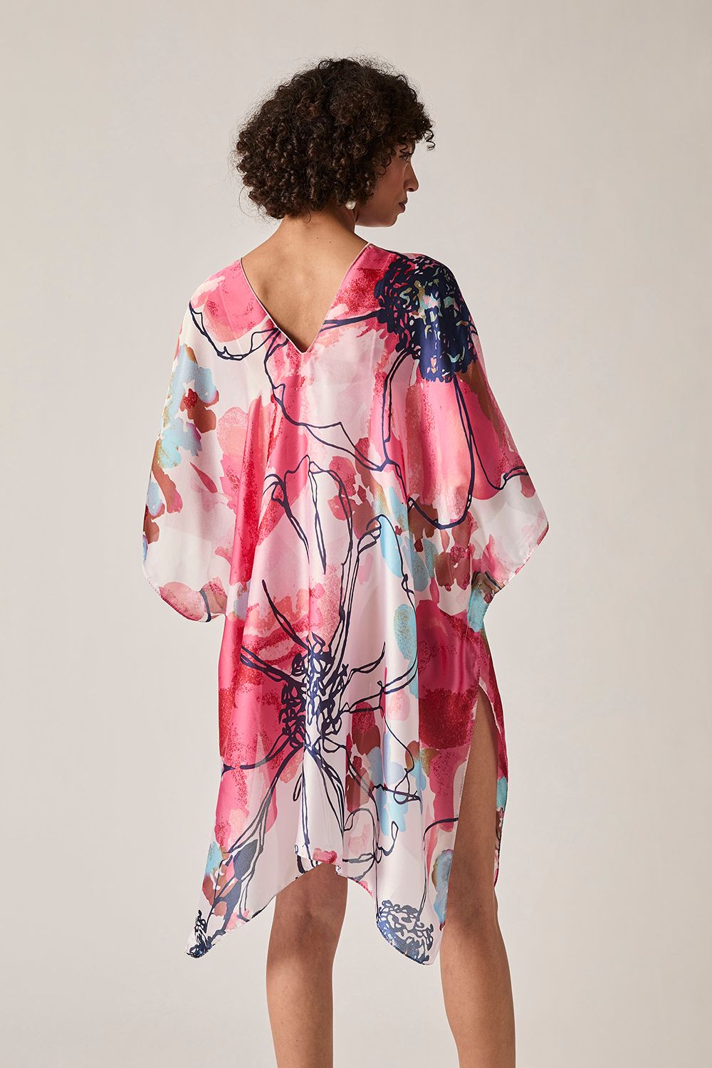 James Lakeland Red Floral Sketch Kaftan