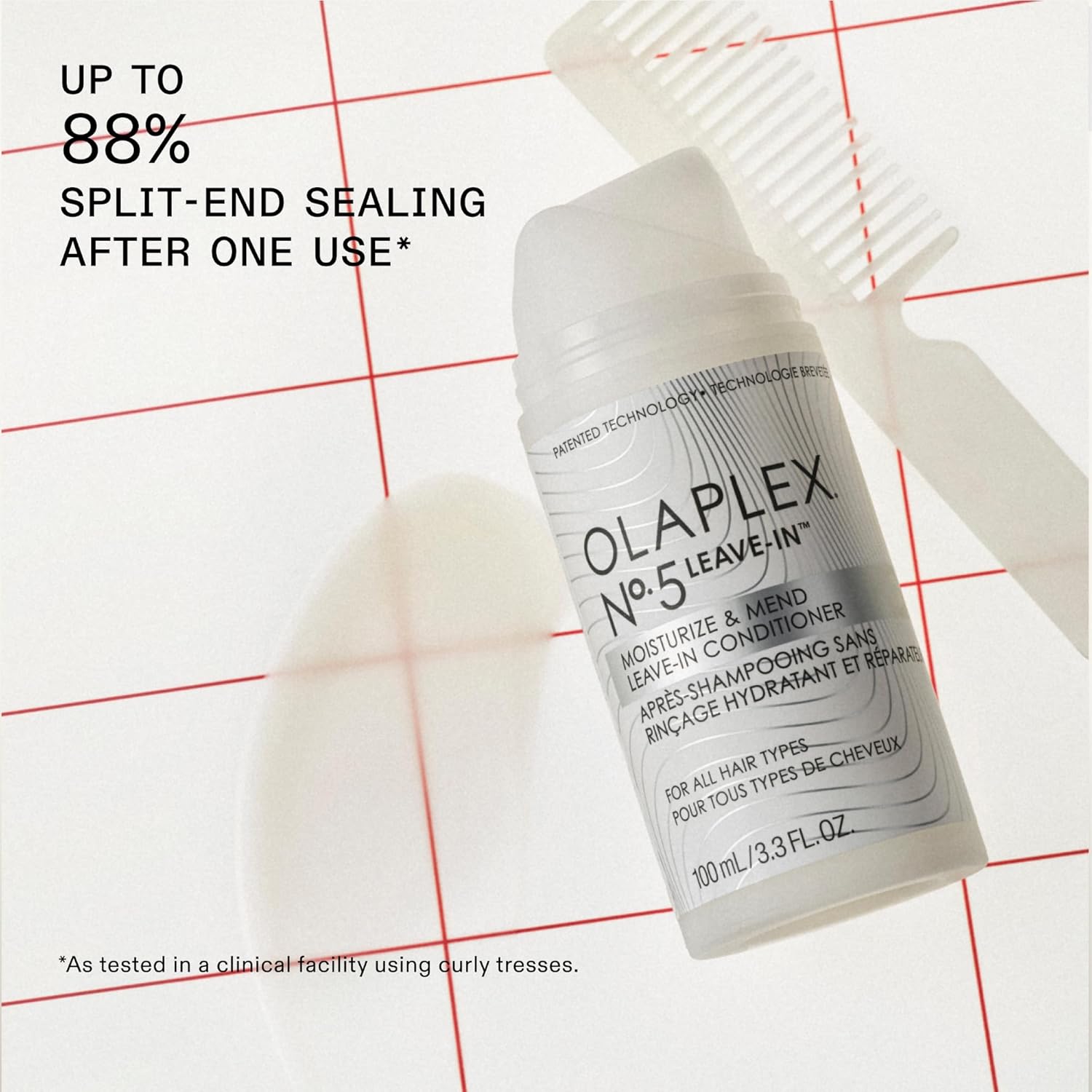Olaplex Nº.5 Leave-In Conditioner: Moisturizes & Mends Split Ends | Reduces Breakage & Repairs, Protects Damaged Hair | For Coily, Curly, Straight, and Wavy, Stocking Stuffers, 100 mL / 3.3 Fl. Oz.