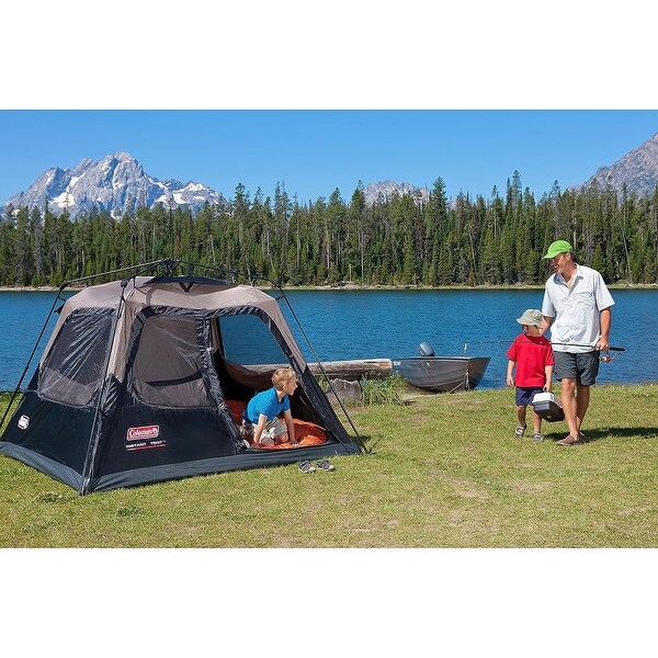4 Person Camping Tent with Instant Setup, Double-Thick Fabric Tent