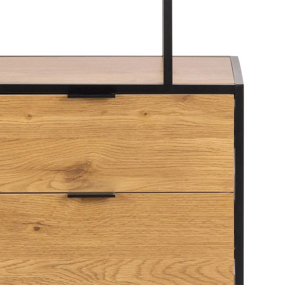 Hioshop Sea wandkast 2 lades 4 planken natuur