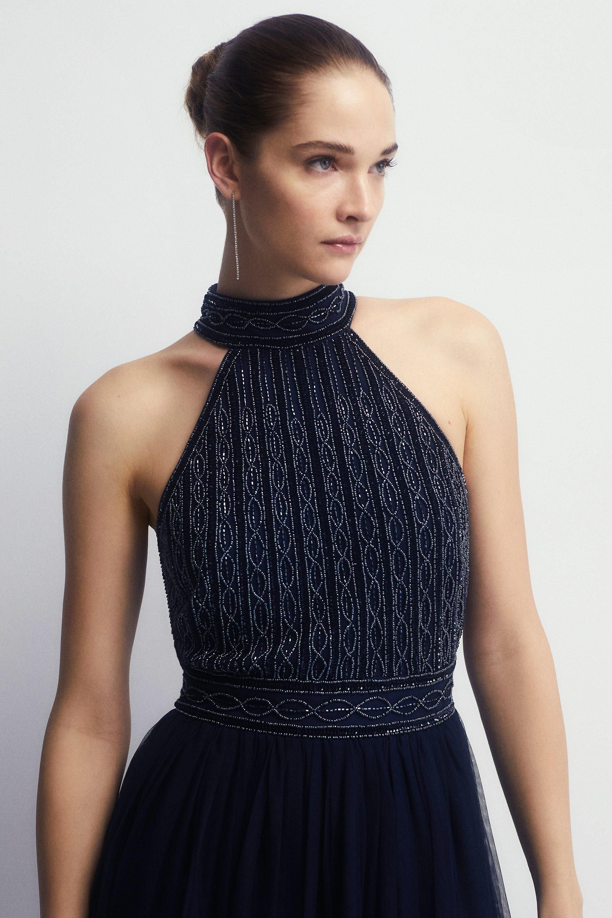 Coast Mixed Bead Halter Neck Two In One Bridesmaids Dress