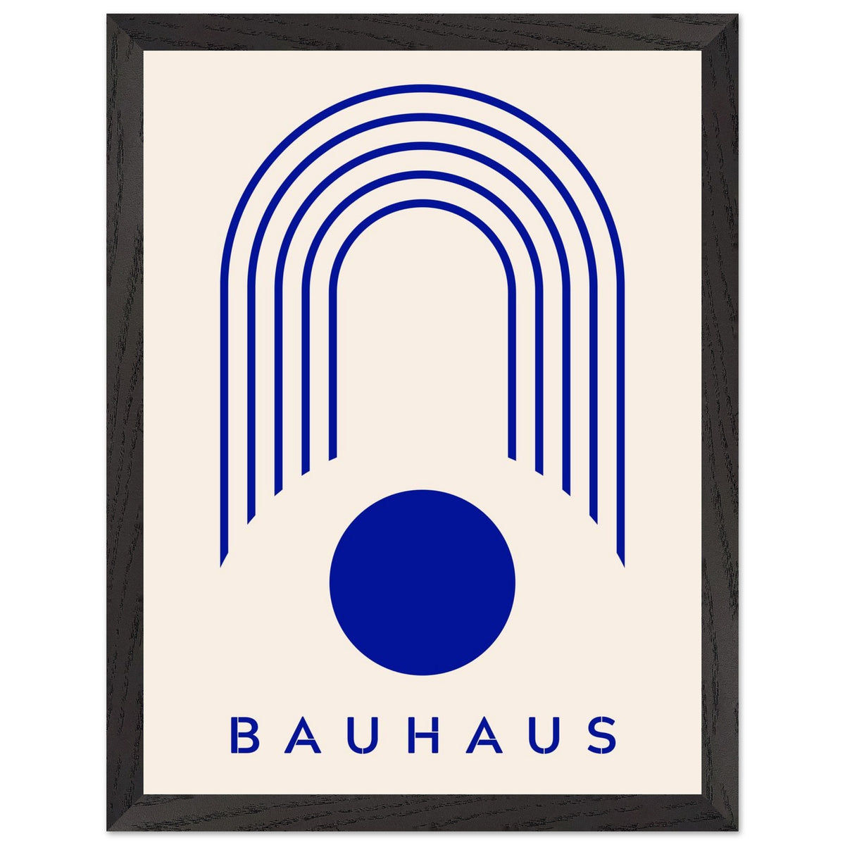 Artfulprints Poster met Lijst Bauhaus - Blue arches  - 30x40 cm - Blauw
