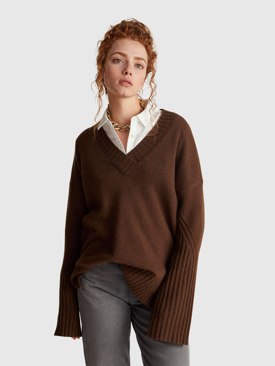 Oversized sweater in wool blend