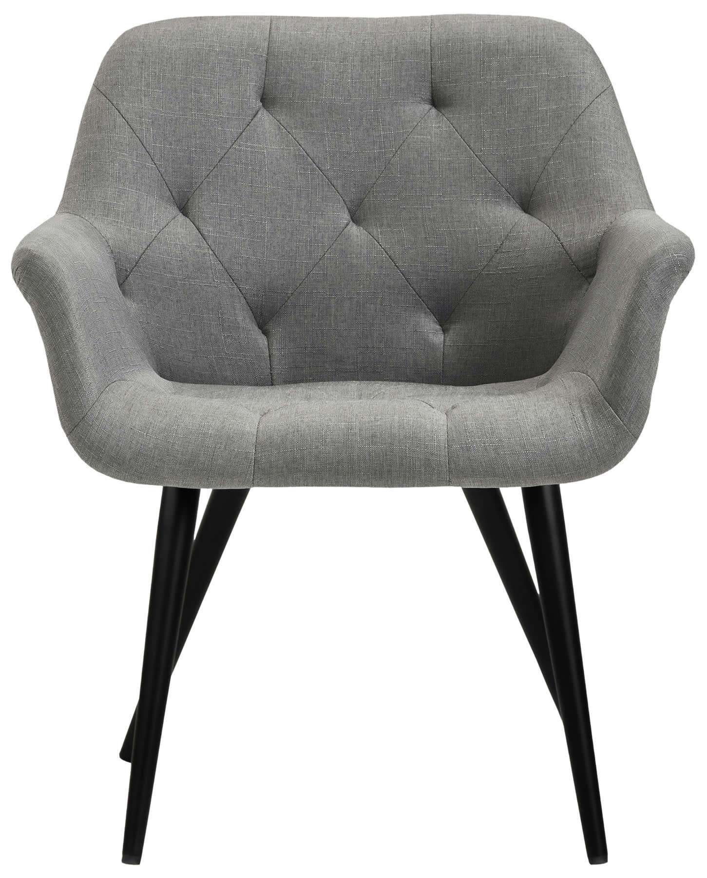 LANGFORD - Chaise de salle à manger avec accoudoirs en tissu Gris