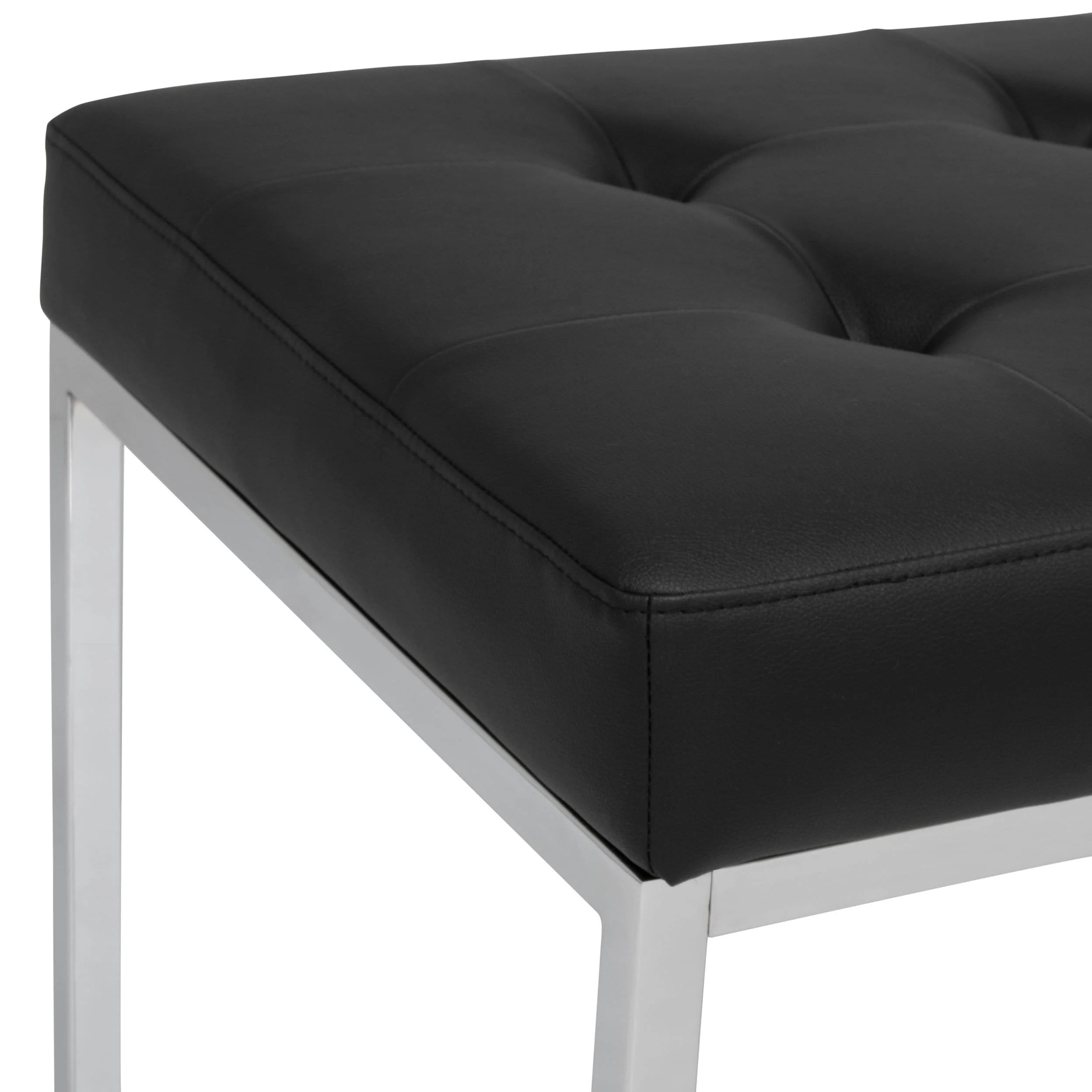 Camber 60'' Bench, Tufted Bonded Leather Bench