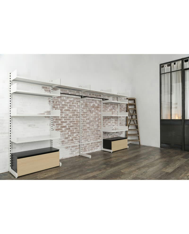 MOK - Dressing  ouvert modulable en métal blanc & autoportant