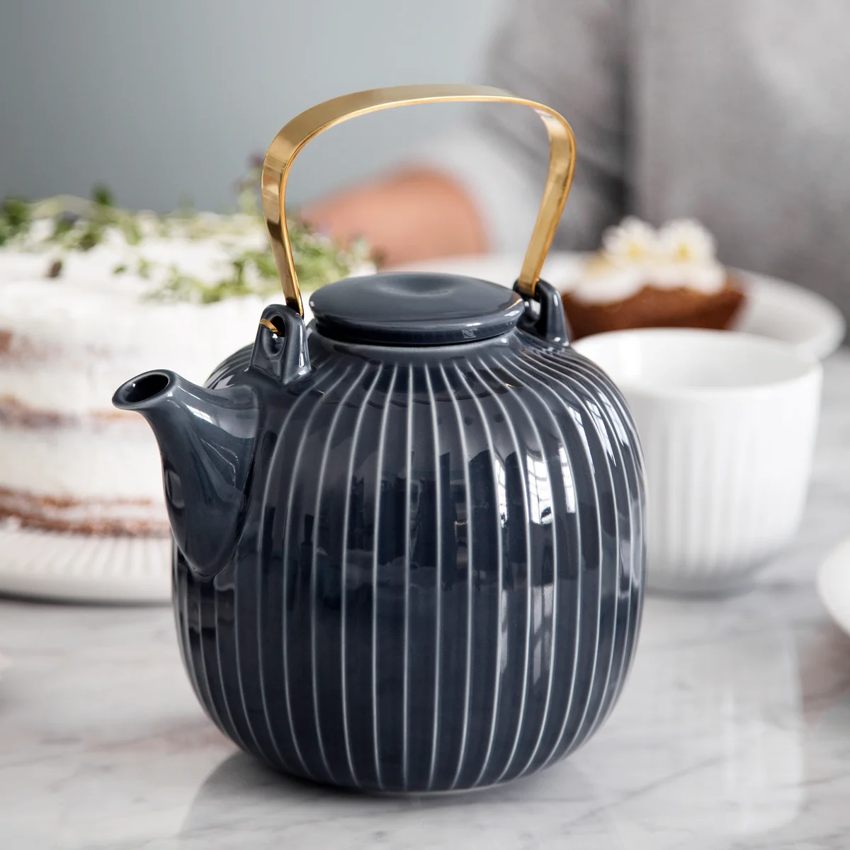 Kähler Design - Hammershøi Teekanne, 1,2 l, indigo