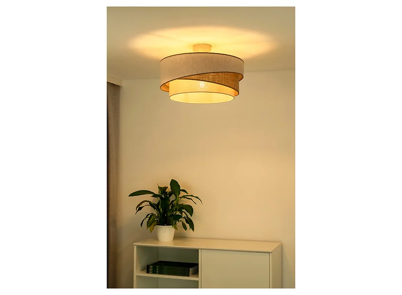 Lampa sufitowa Kobo tkaninowa beżowa