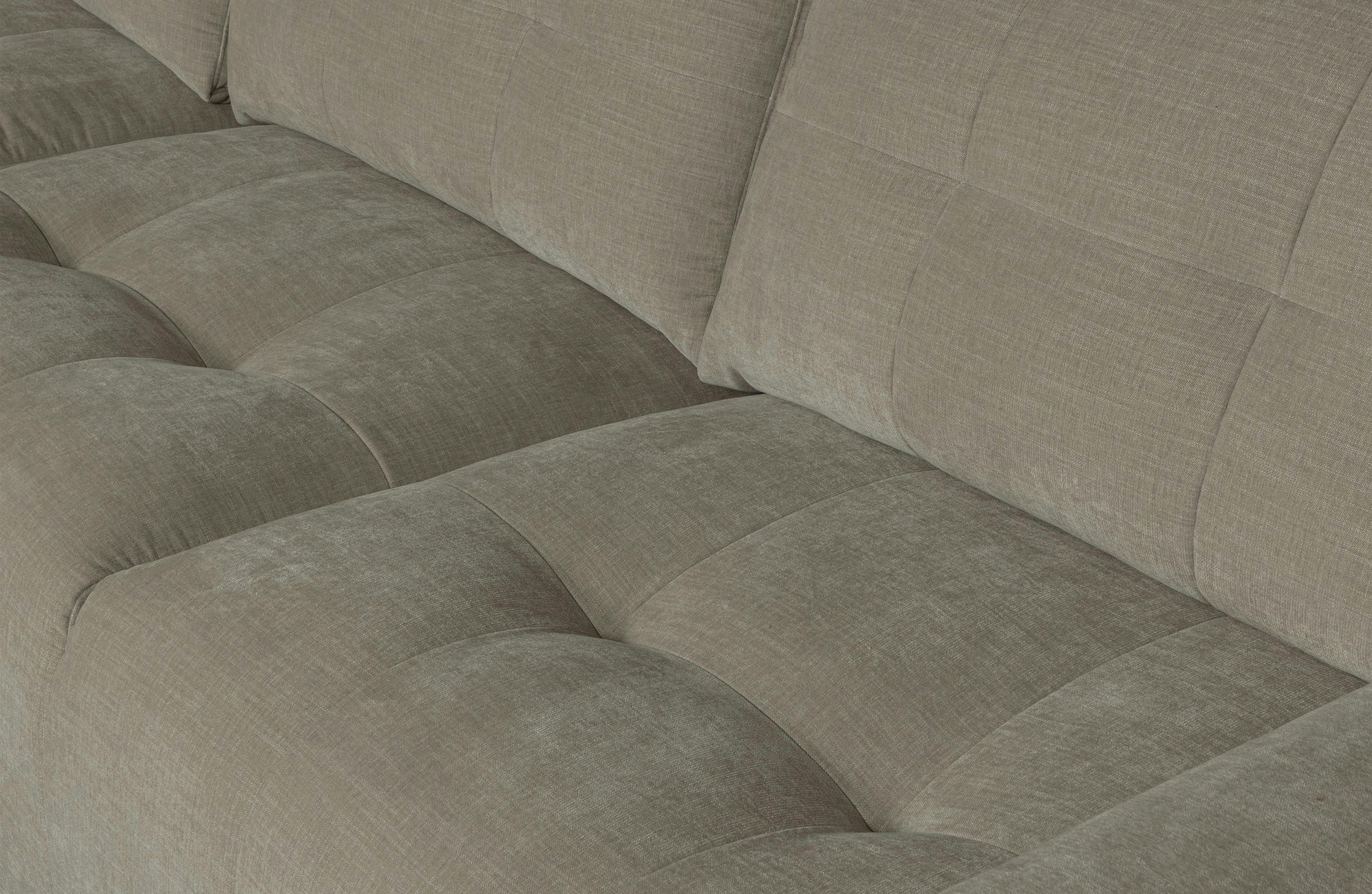 BAR - Canapé d'angle gauche 3 places en tissu gris clair