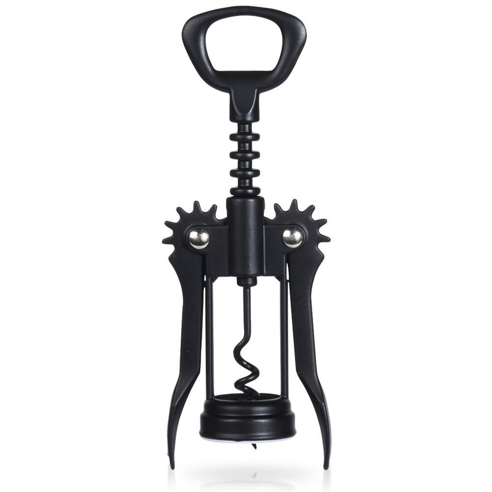 Korkociąg do wina metalowy czarny 16 cm