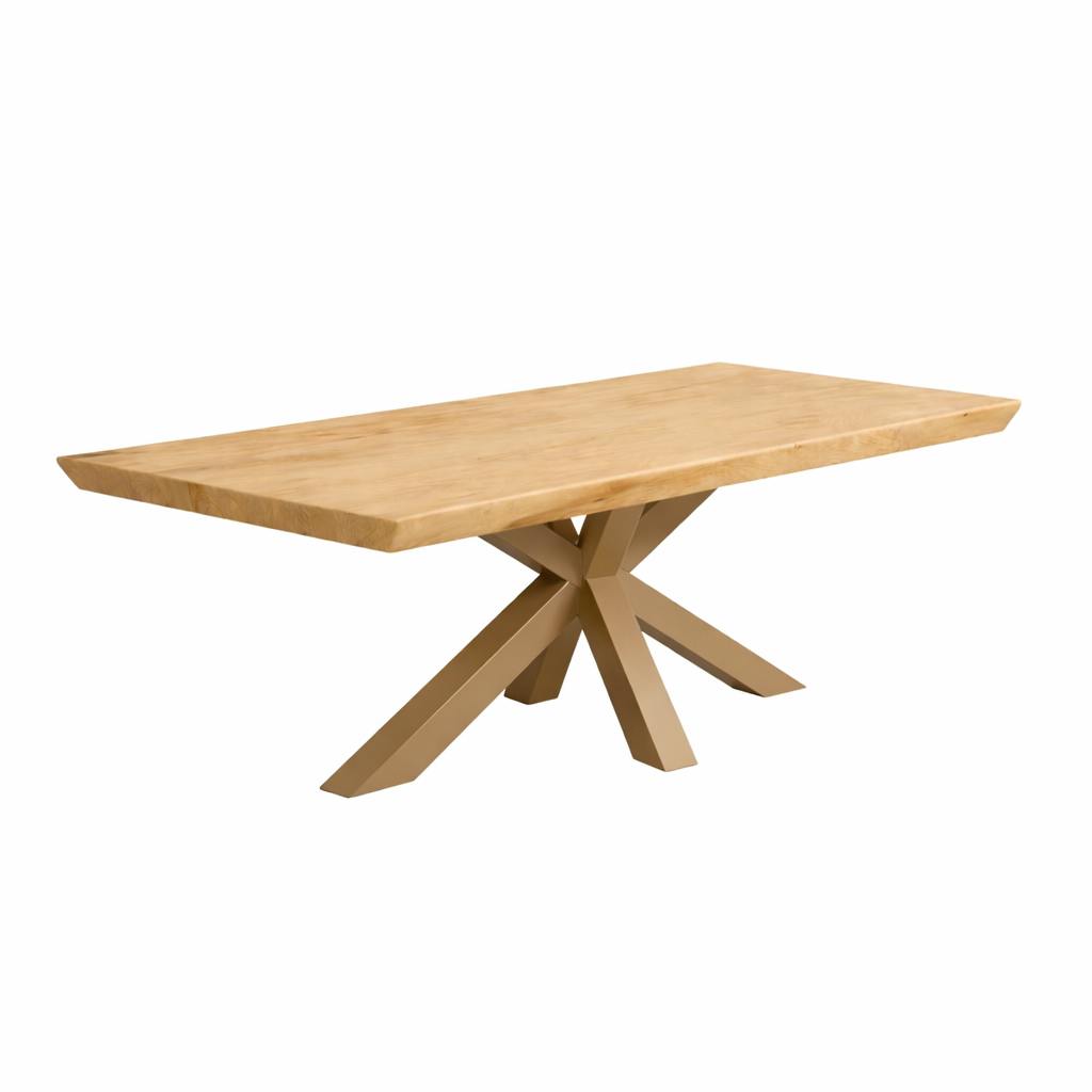 Table extensible chêne huilé bords biseautés pied grège 200 cm PALERME