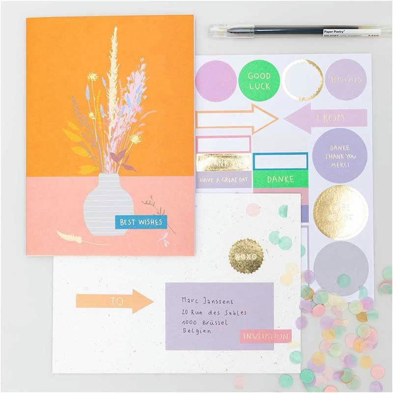 Vase - Carte florale vase et fleurs DIY à personnaliser