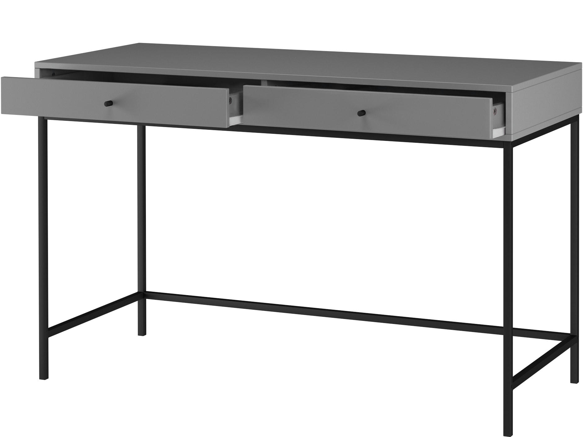CELINE - Bureau 2 tiroirs en panneaux de particules gris