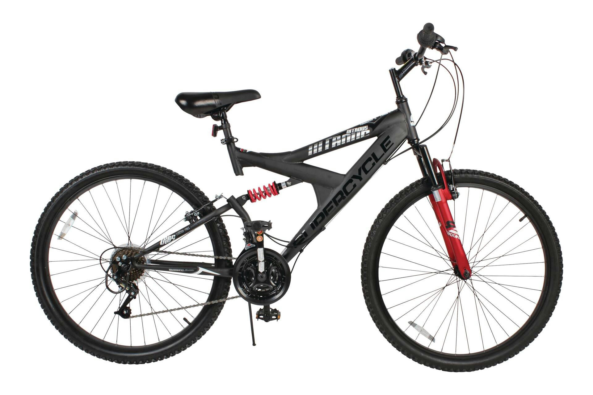 Supercycle Nitrous Dual Suspension Mountain Bike, 26-in, Black/Red