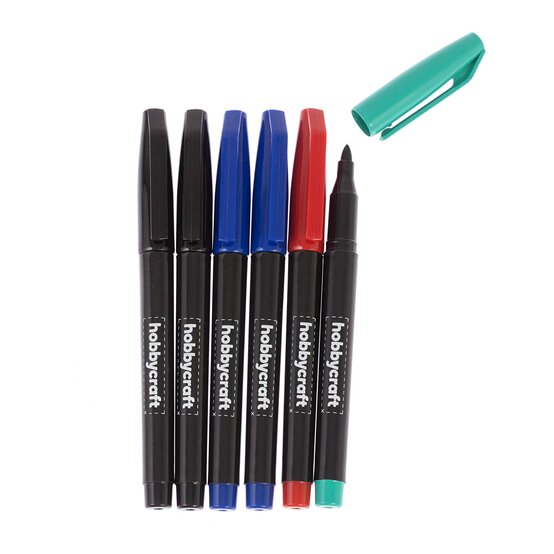 Assorted Permanent Markers 6 Pack
