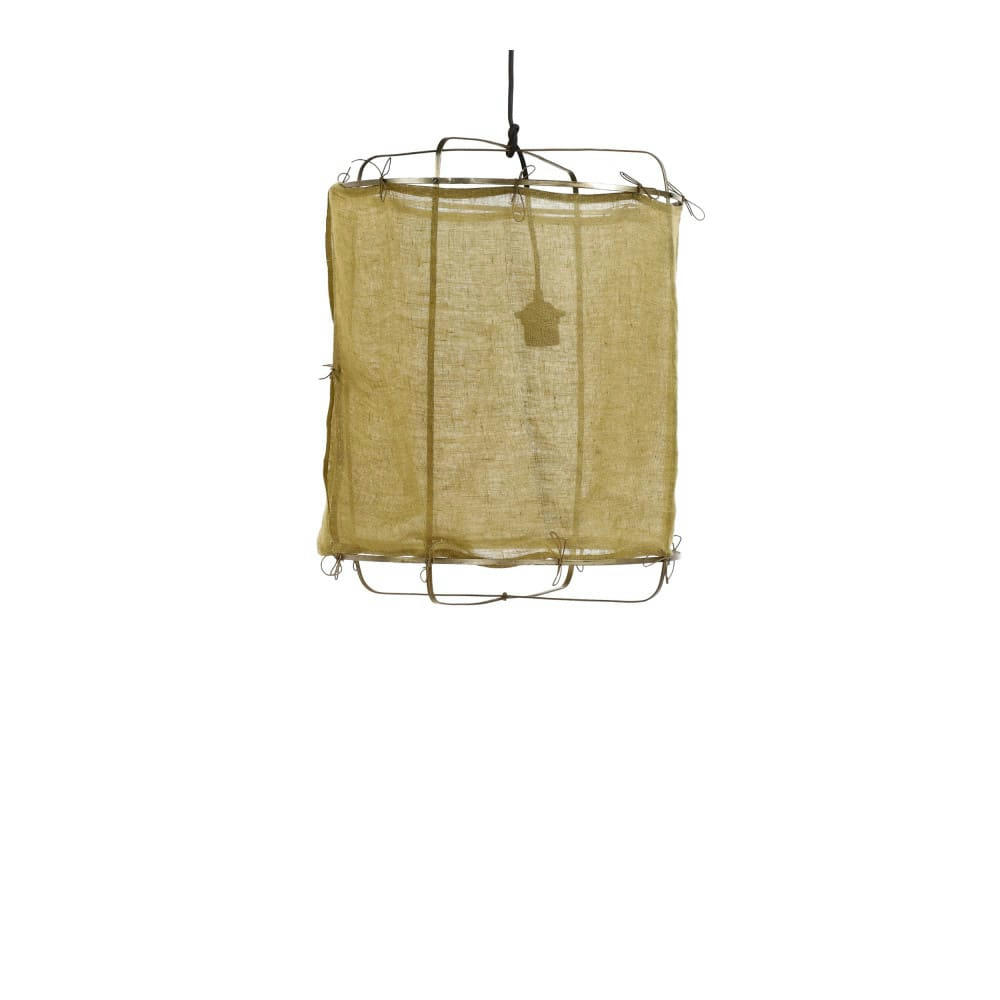 GRISHA - Suspension en lin D38cm jaune moutarde