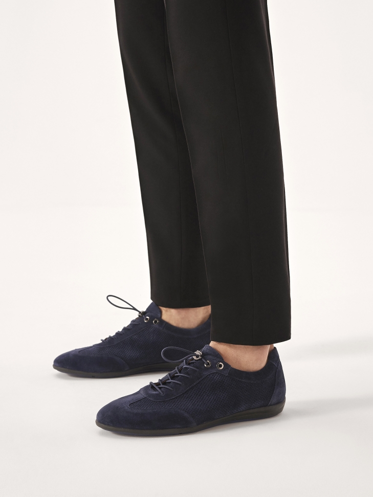 Navy blue airy suede shoes