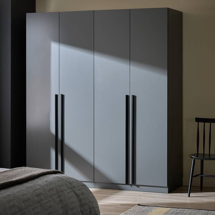 Habitat Munich 4 Door 3 Drawer Wardrobe - Anthracite
