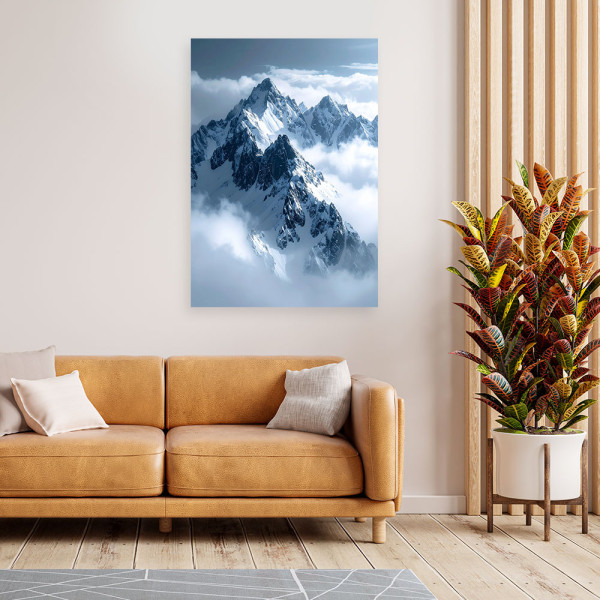 Obraz do salonu sypialni biura, Ośnieżone szczyty gór panorama 20x30