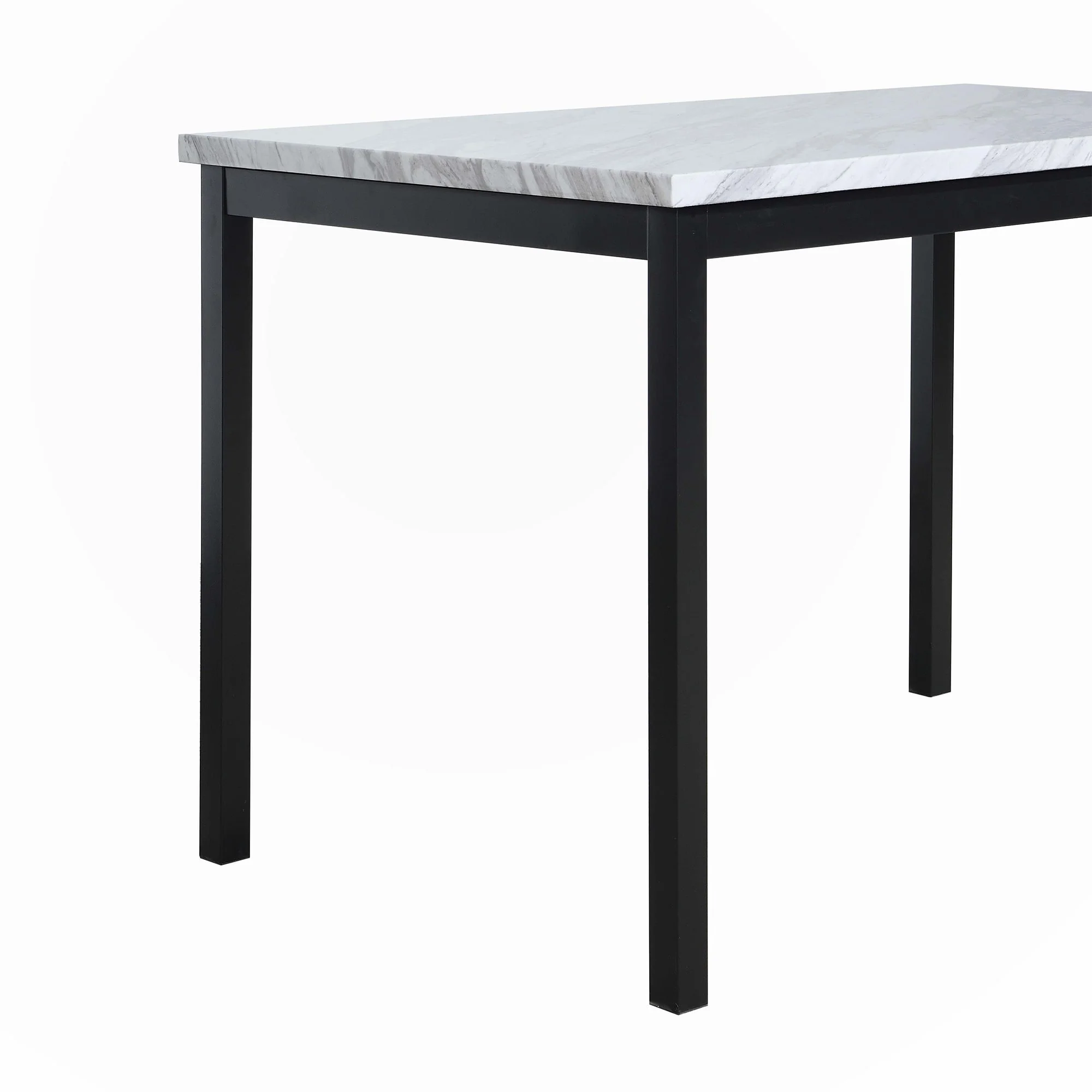 Metal Dining Table with Faux Marble Top,only 1PC table