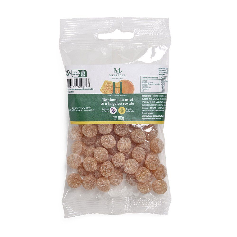 Bonbons miel et gelée royale Mességué produit de la ruche 80gr