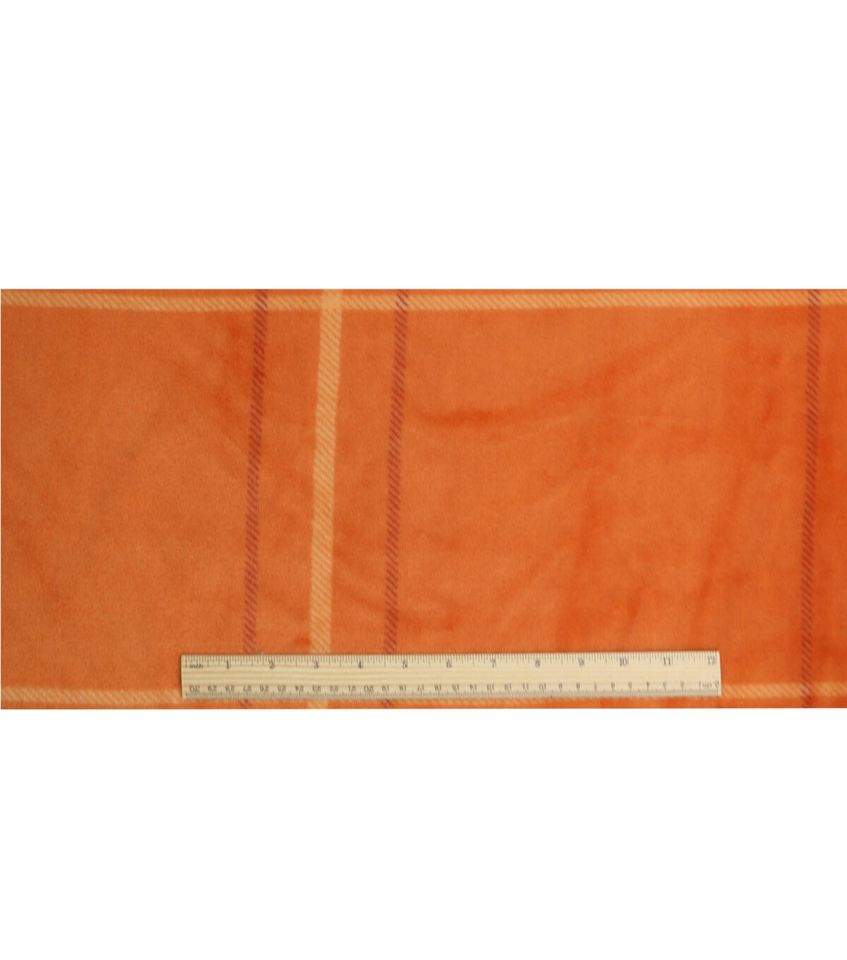 Golden Hour Orange Plaid Sew Lush Fleece Fabric