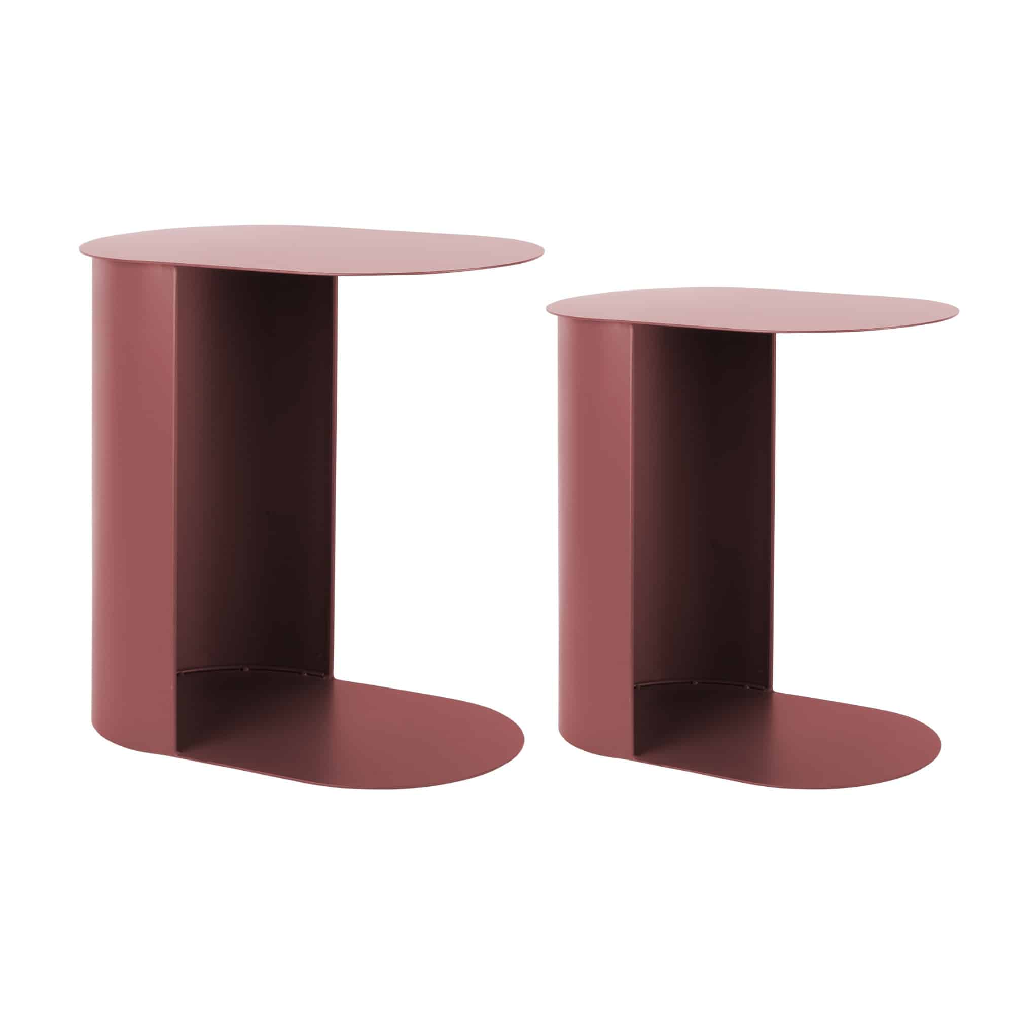 Leitmotiv bijzettafel Riqueza Oval - rood - 30x45x48cm