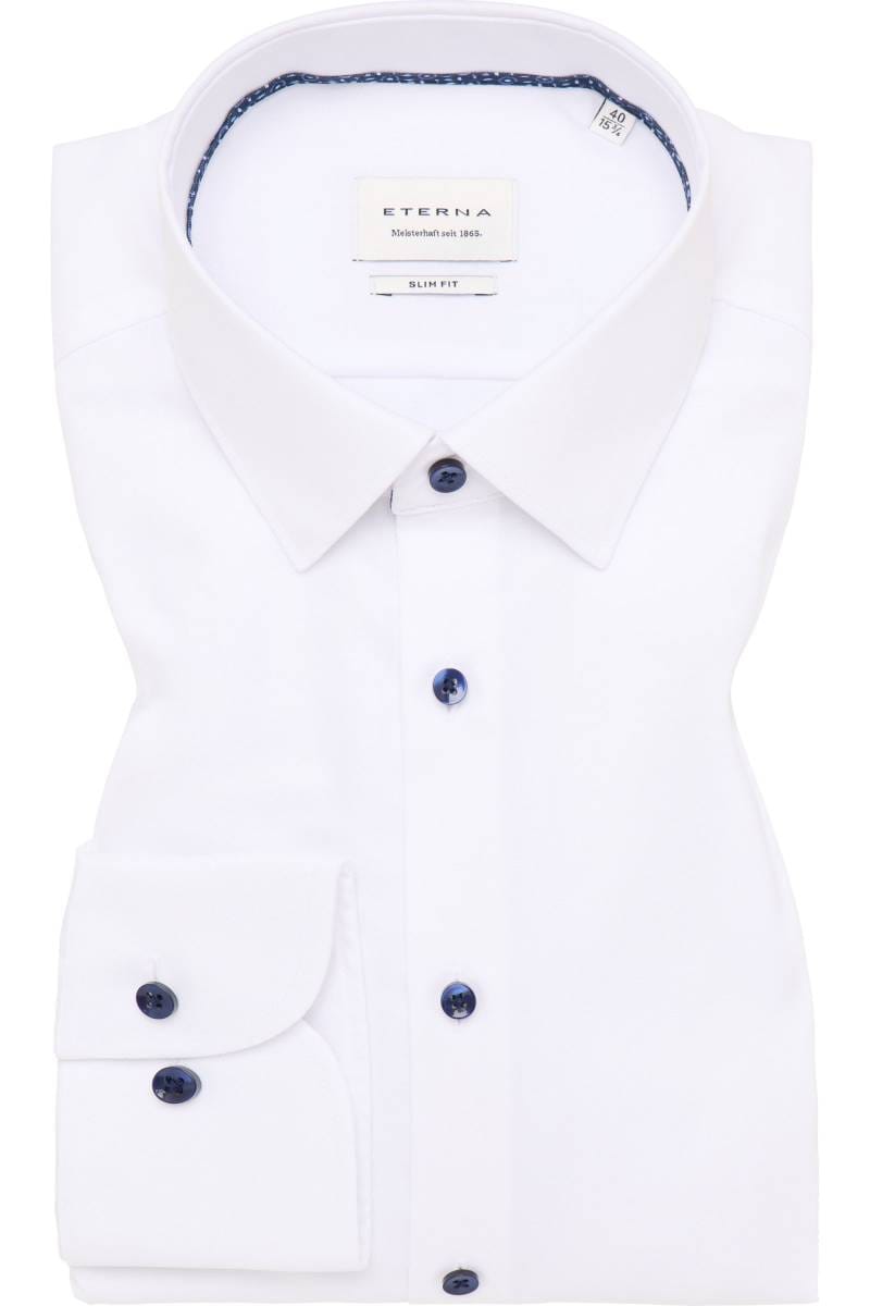 ETERNA Slim Fit Hemd weiss, Strukturiert