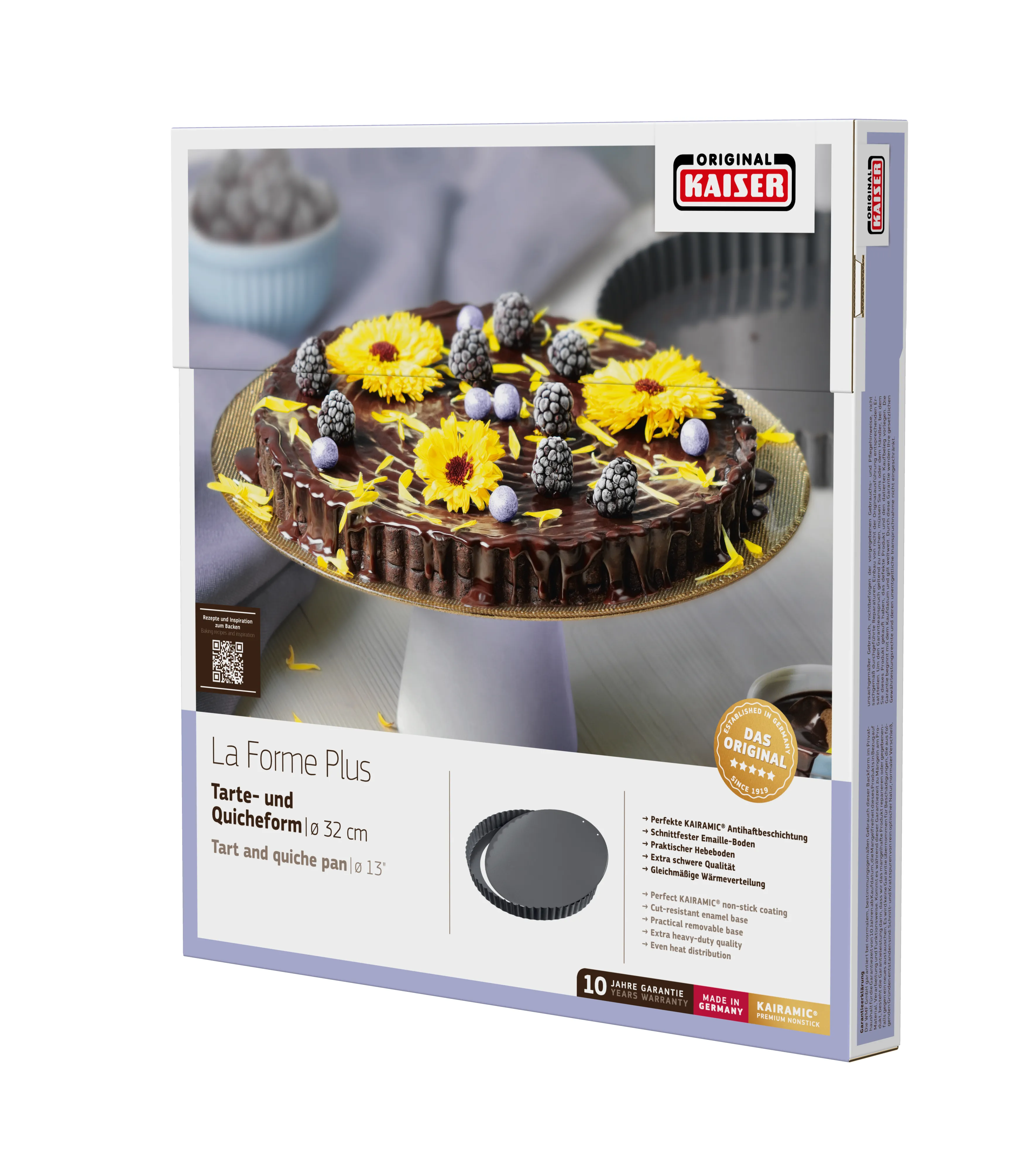 KAISER La Forme Plus Tart & Quiche Pan with removable base, 32 cm