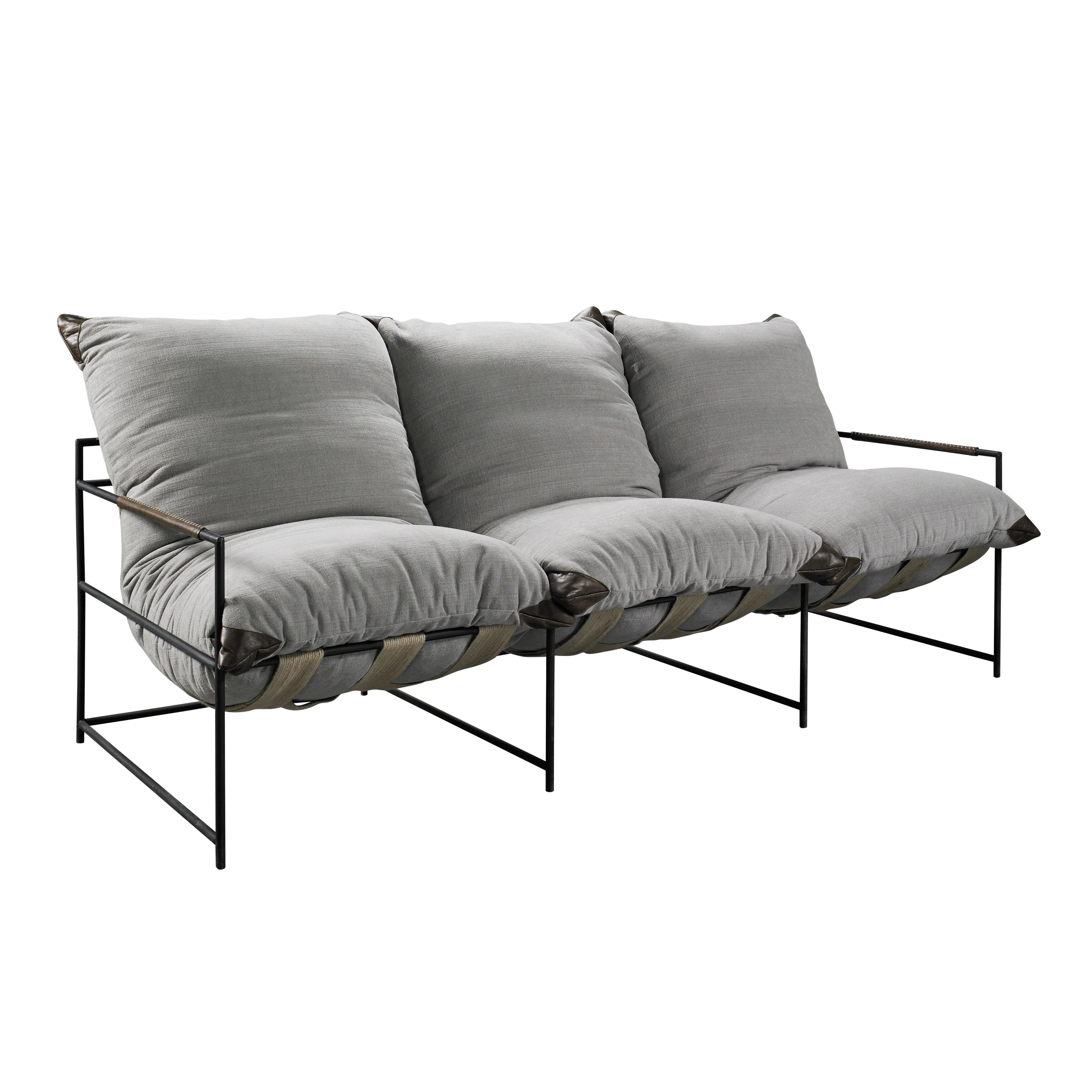 Classic Home Palermo Fabric and Iron Sofa