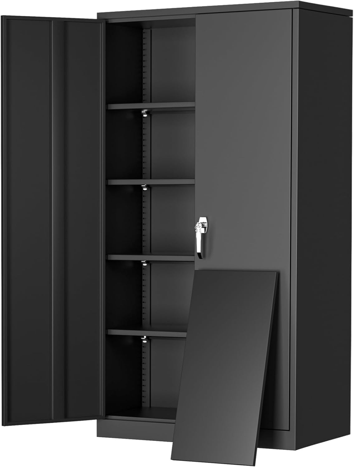 Greenvelly Metal Cabinet with Lock,72 Metal Storage Cabinet with 2 Doors and Adjustable 4 Shelves, Locking Cabinet for Home Office, Garage(36 W x 18 D)