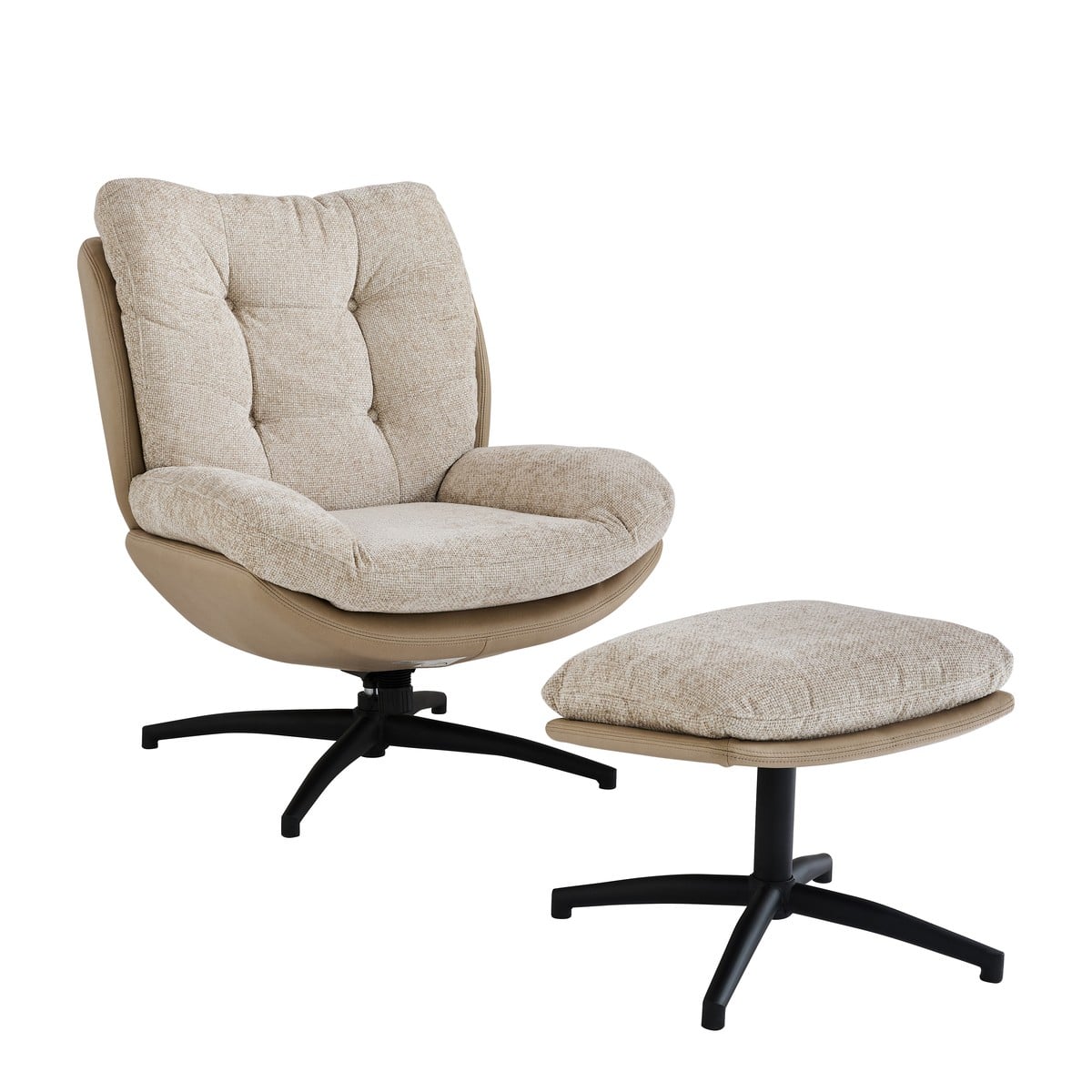 Calicosy - Draaifauteuil MANU - Beige 68x87x90 cm