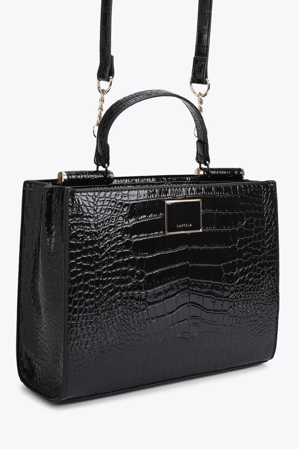 Carvela Jessica Midi Tote 2' Croc Print Bag