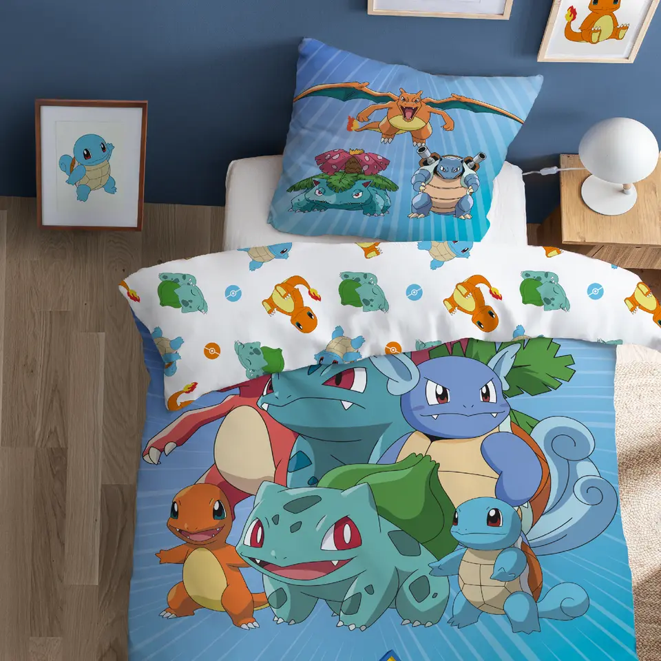 Pok&eacute;mon Dekbedovertrek Starter Evolution - Eenpersoons - 140 x 200 cm - Katoen