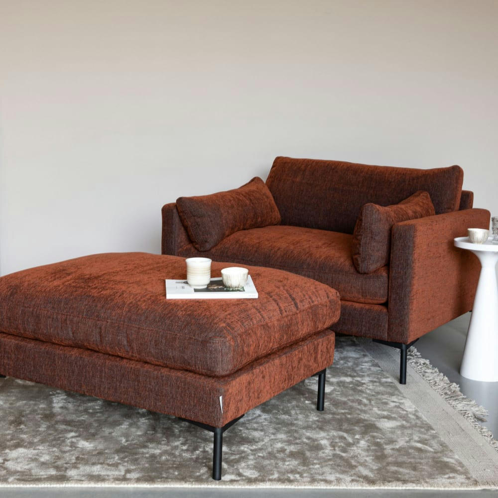 SUMMER - Fauteuil en tissu terracotta