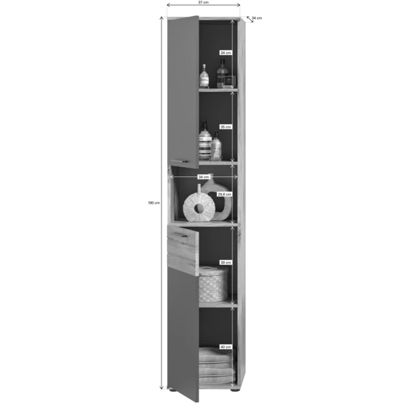 Hochschrank »Mason«, BxHxT: 37 x 190 x 34 cm