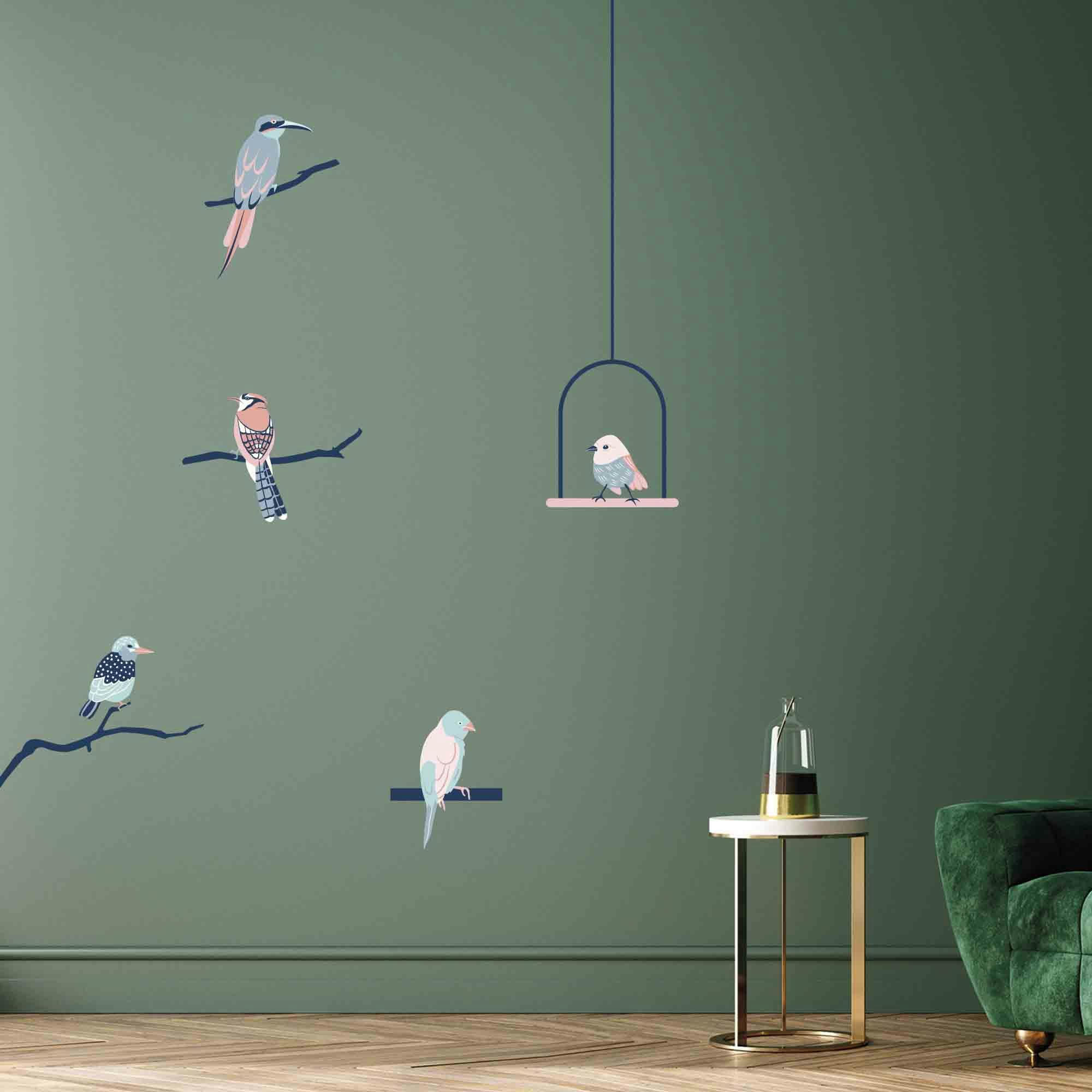 - Sticker mural - Oiseaux Et branches