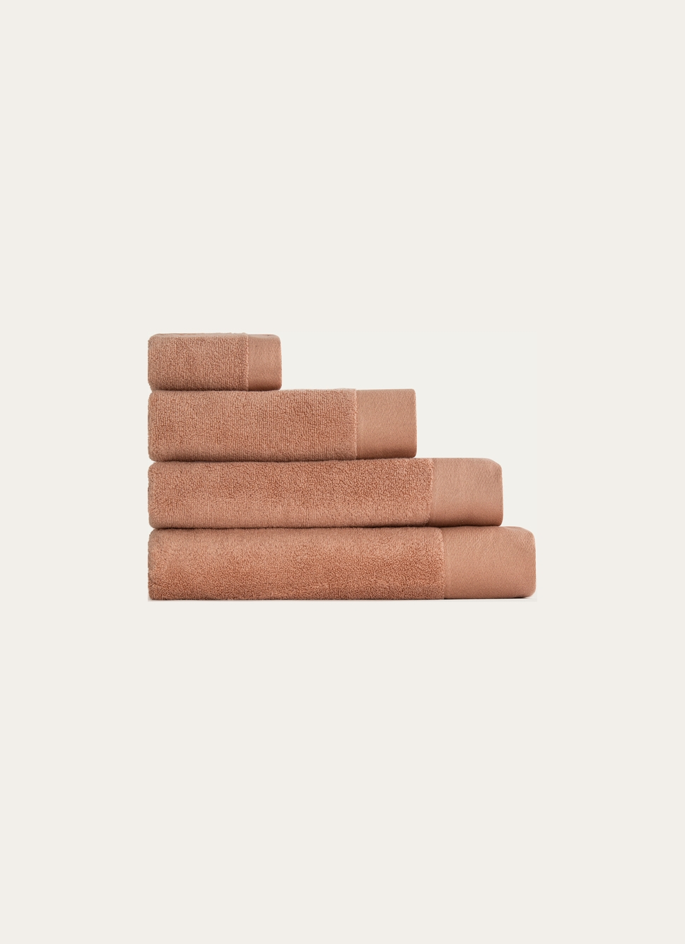 SERVIETTE DE TOILETTE COTON MOELLEUX ZÉRO TORSION BEIGE ROSE