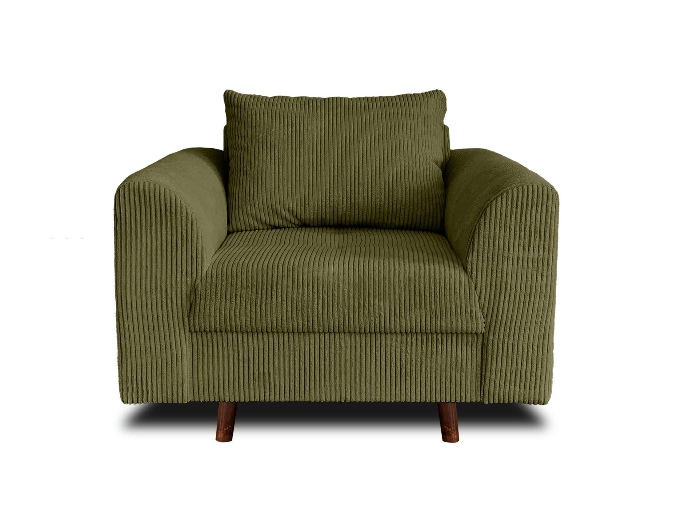 RUNE - Fauteuil en velours côtelé vert