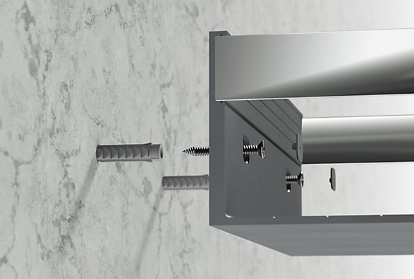 Panier de douche en acier inoxydable, étagère de douche - largeur 28cm - Chrome / Satiné