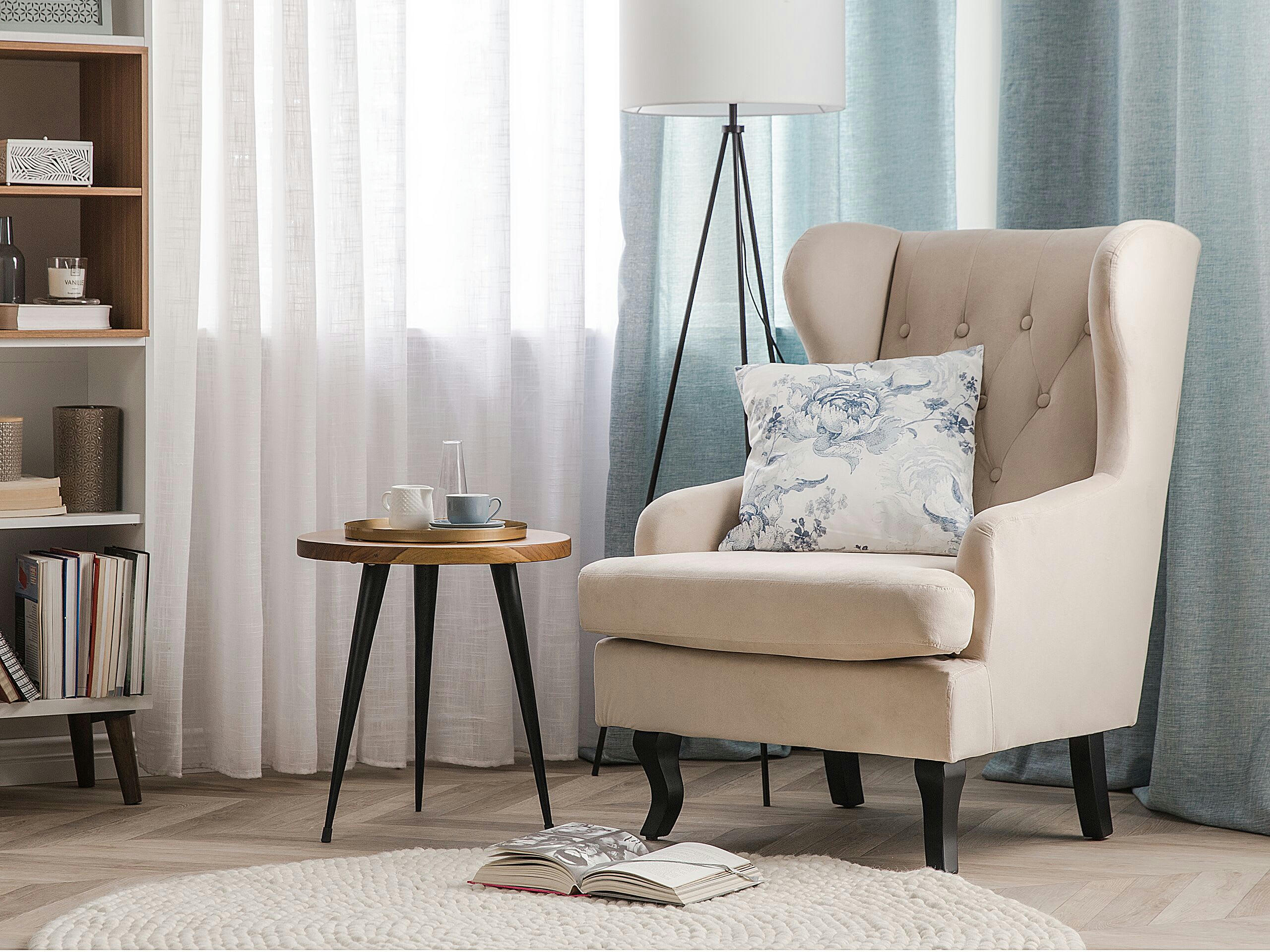 ALTA - Fauteuil en velours beige