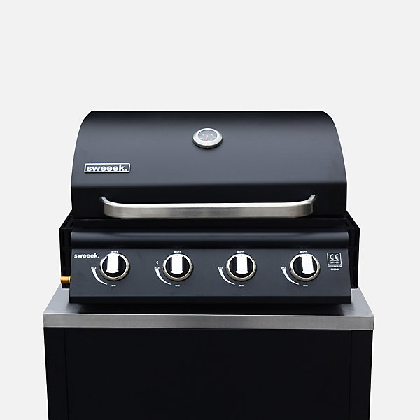 Barbecue à gaz avec 4 brûleurs à poser avec récupérateur de graisse