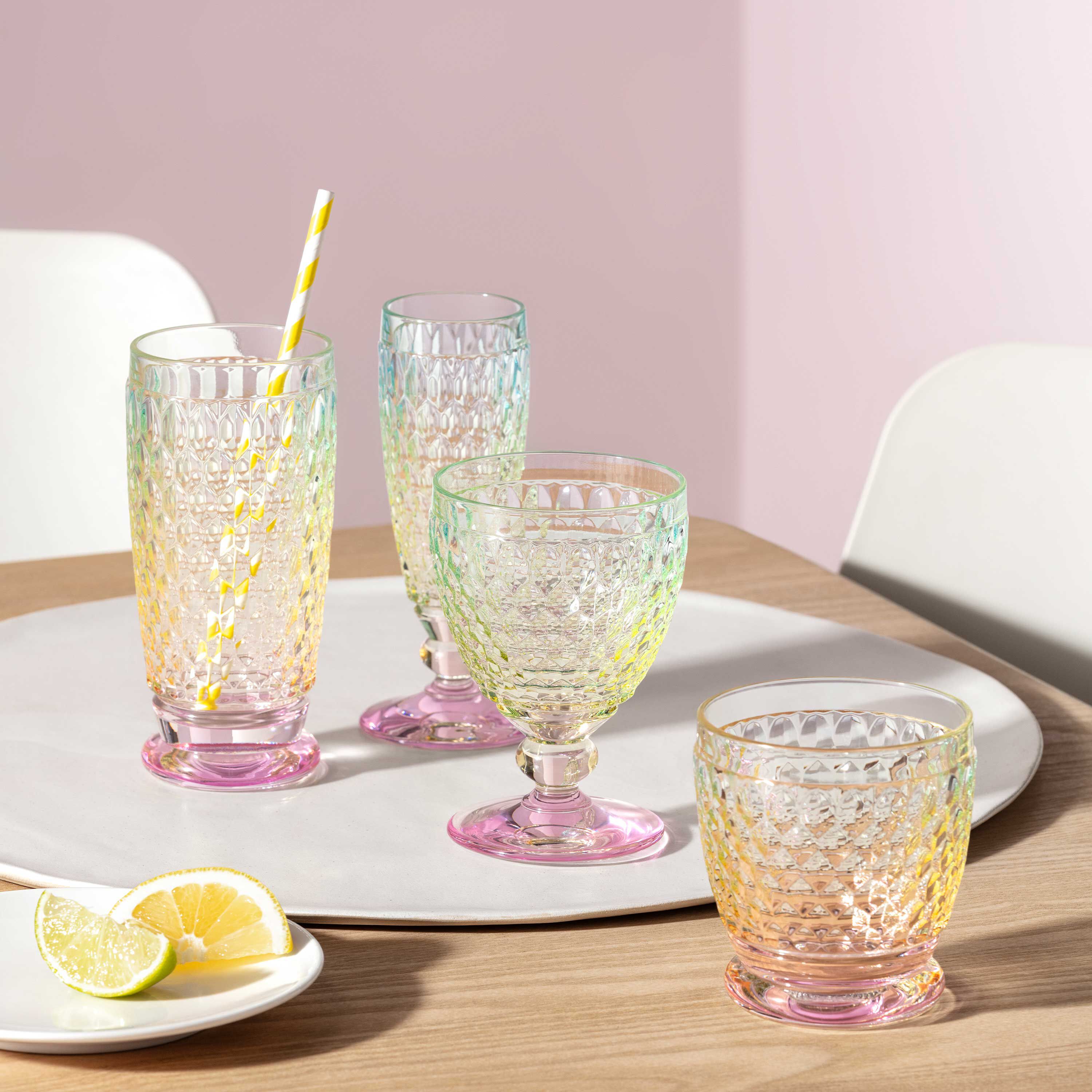 Boston Highball glass - Multi-colored, 10.2 oz, crystal glass