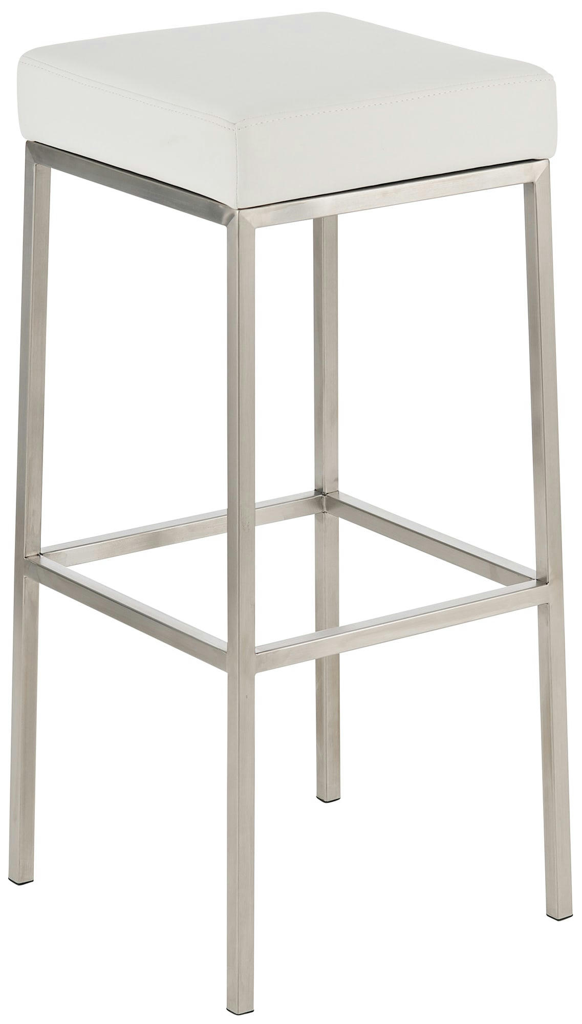 MONTREAL - Lot 2 tabourets de bar avec pieds en métal en similicuir Blanc