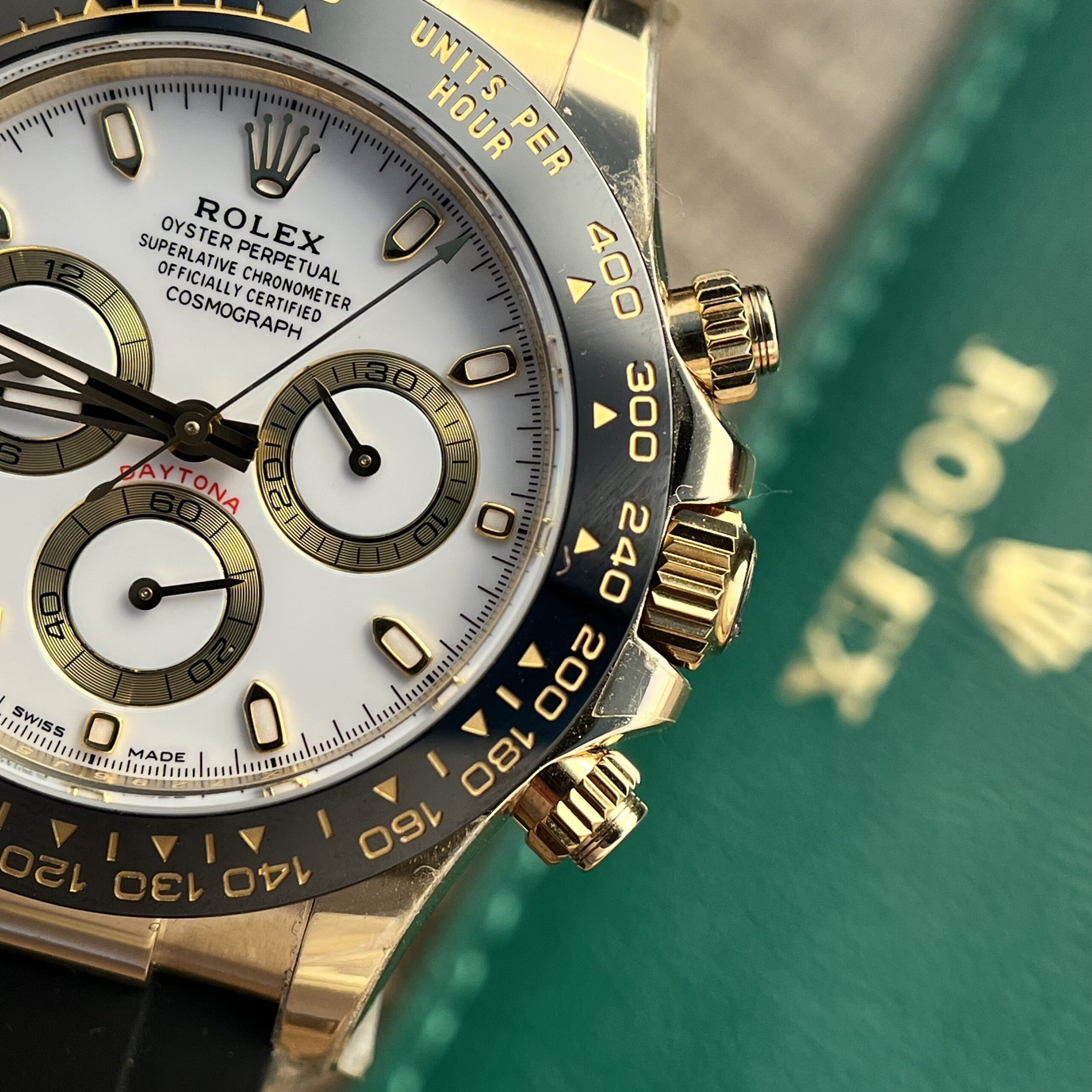 Rolex Daytona YG Plated White Dial 40mm Oysterflex Super Clone