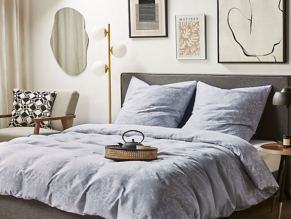Ensemble de housses de couette MORNINGSIDE Satin de coton 200 x 220 cm Gris